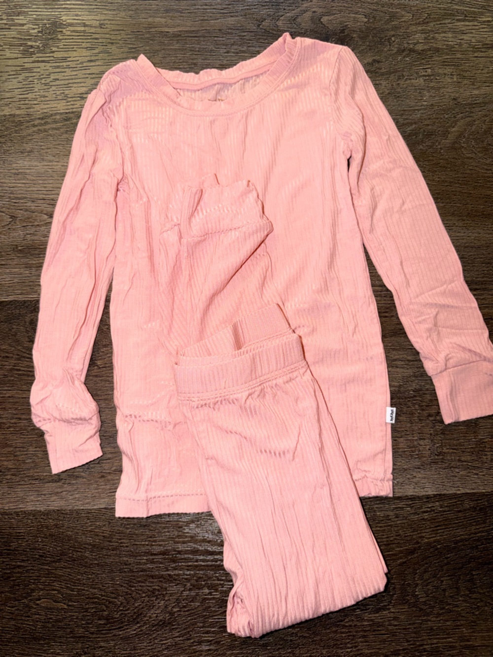 Little Sleepies 4t Soft Pink Ribbed Long Sleeve pajamas